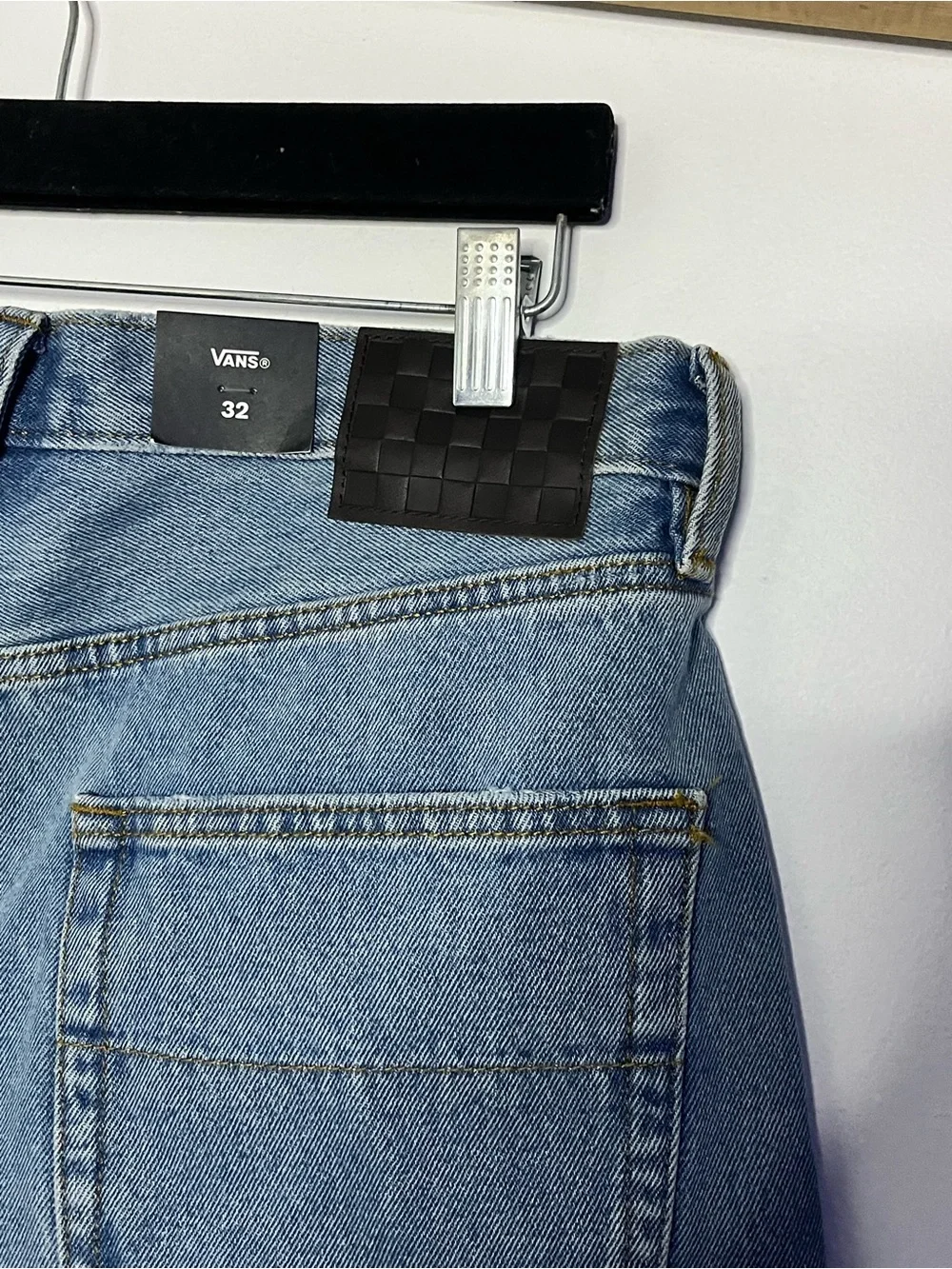 New Vans Check 5 Mid-rise Baggy Denim Shorts Size 32
